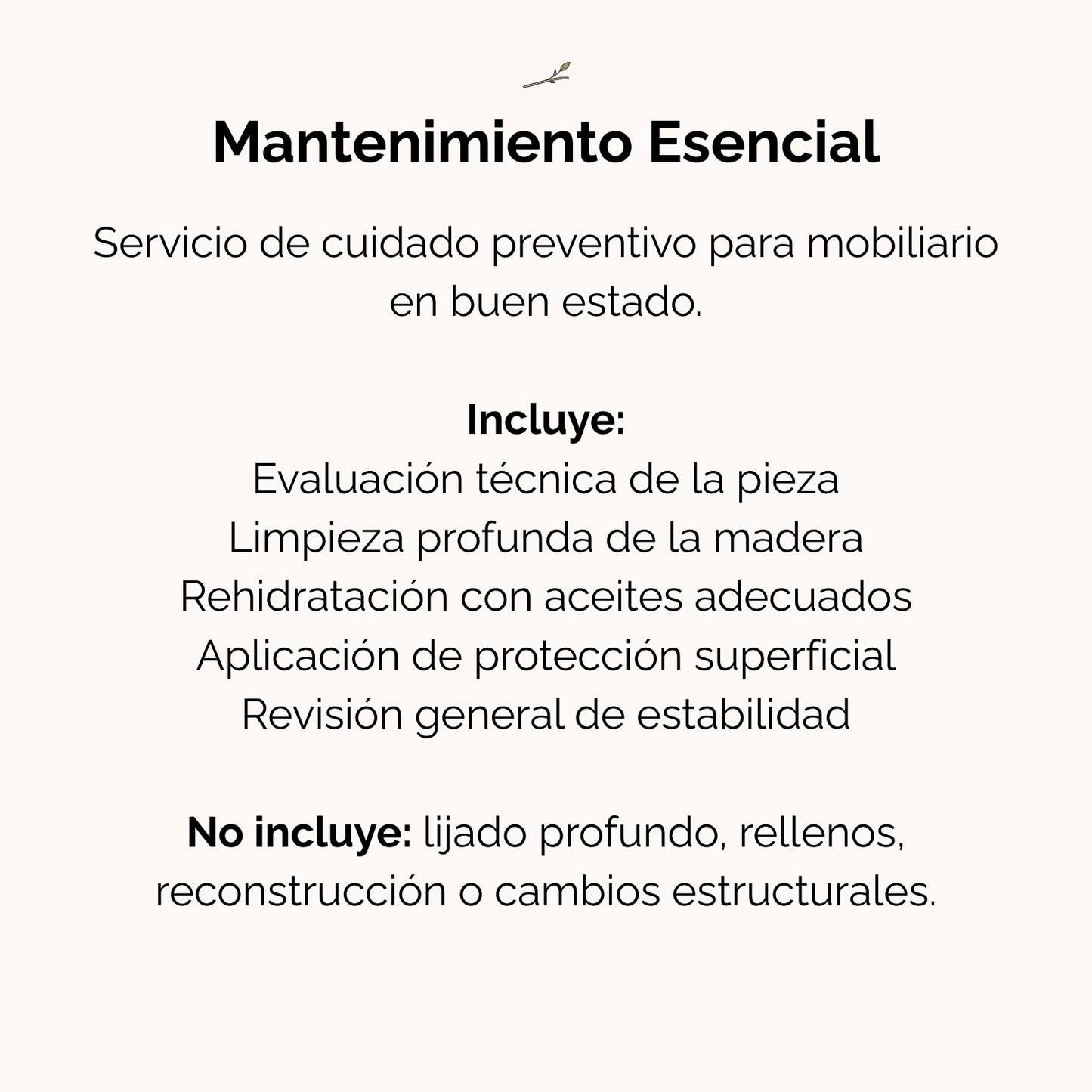 Renovación y mantenimiento artesanal de mobiliario en madera