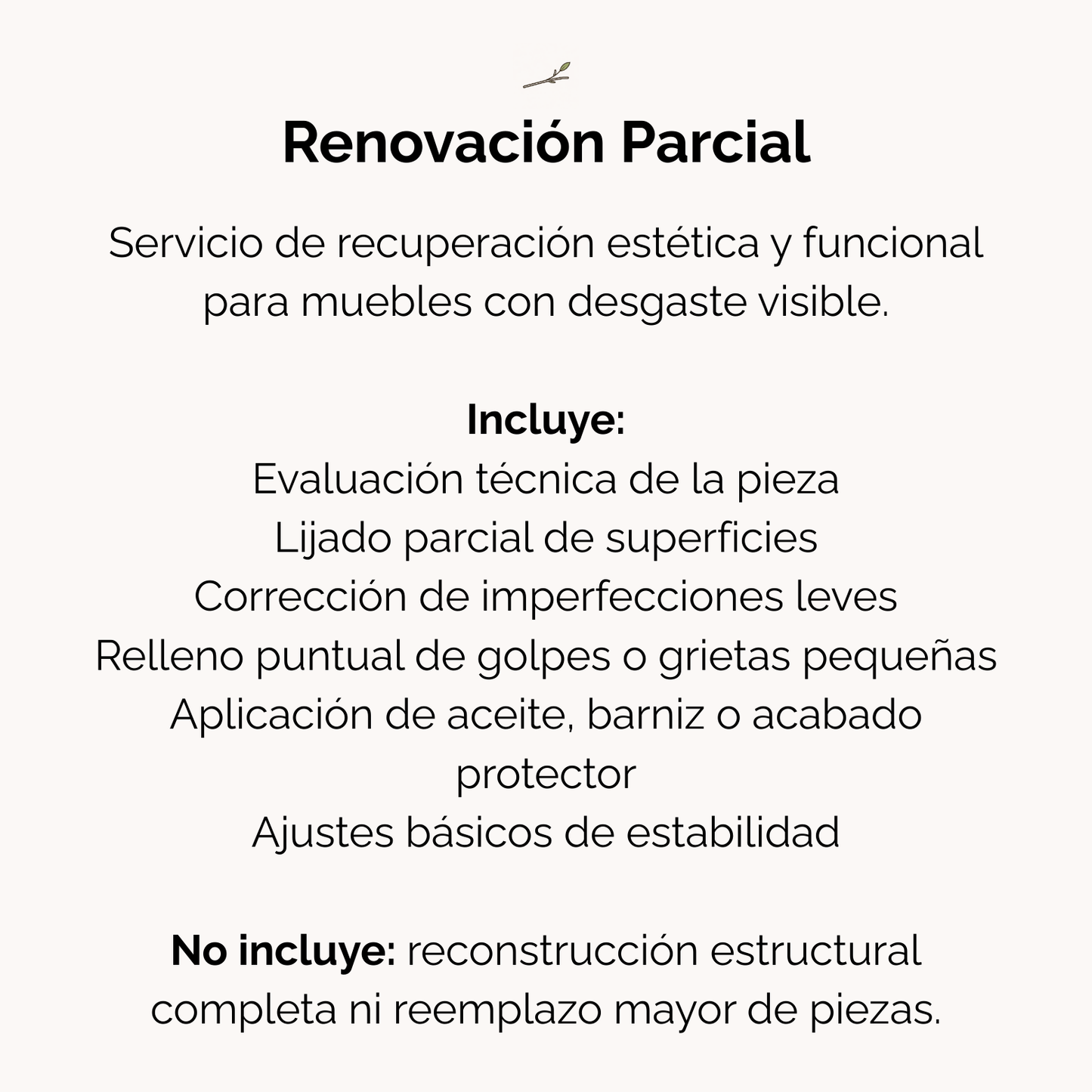 Renovación y mantenimiento artesanal de mobiliario en madera