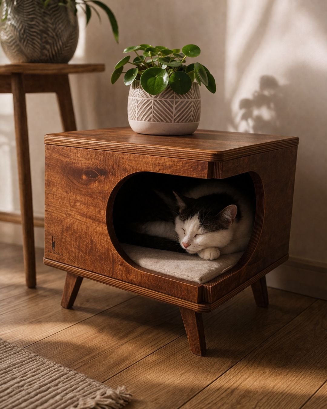 Refugio - Cama artesanal de madera para mascotas