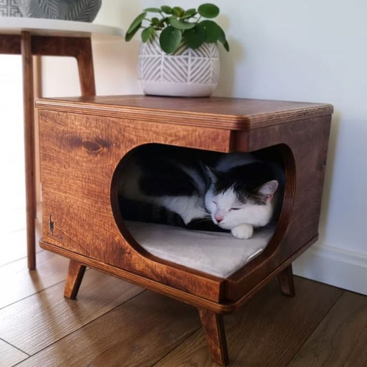Refugio - Cama artesanal de madera para mascotas