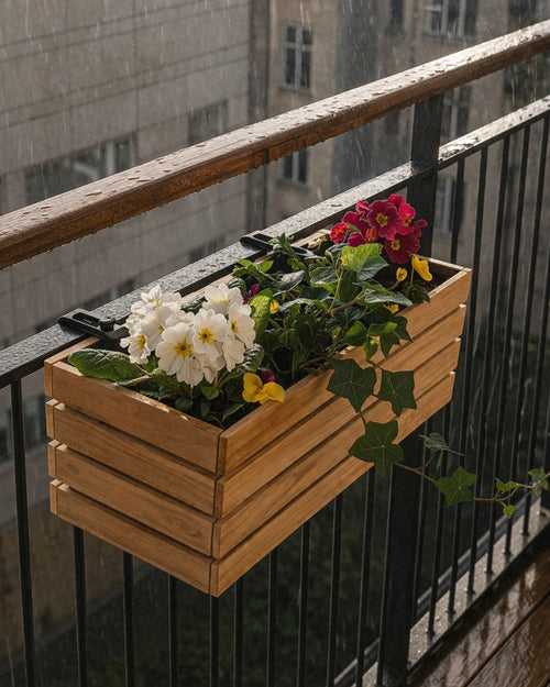Borde - Wooden planter for balconies and railings