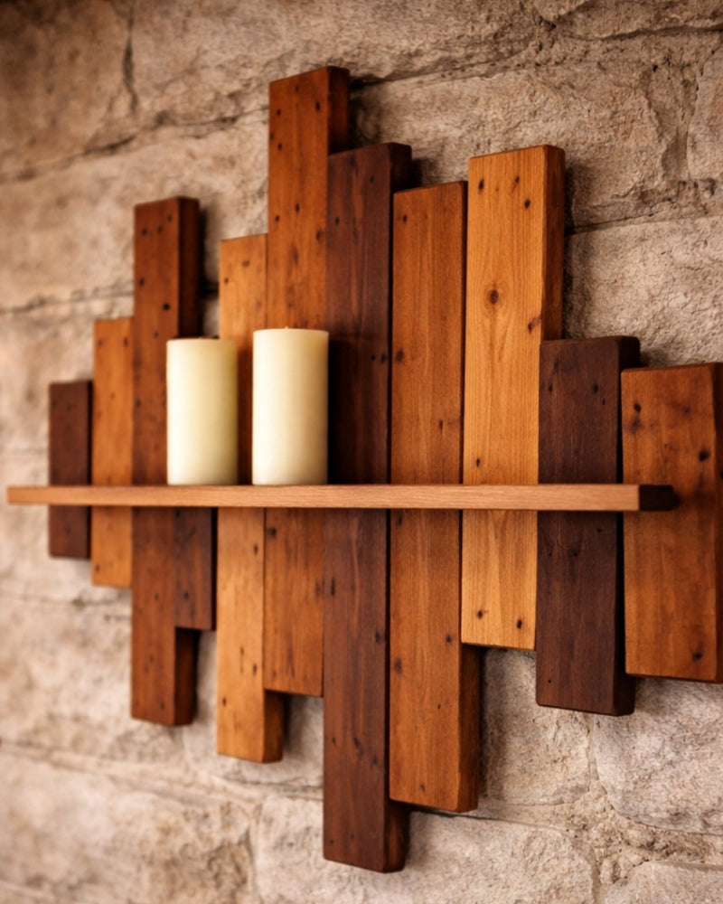 Textura - Panel decorativo artesanal de madera natural