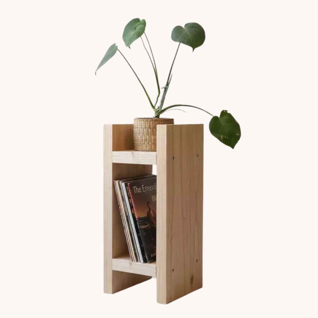 Brote - Mesa auxiliar artesanal con espacio para plantas