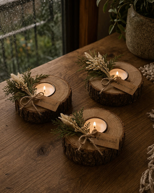 Brasa - Handmade natural wood candle holder