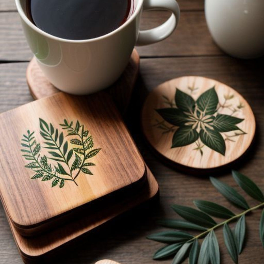 Flora - Posavasos artesanales pintados a mano