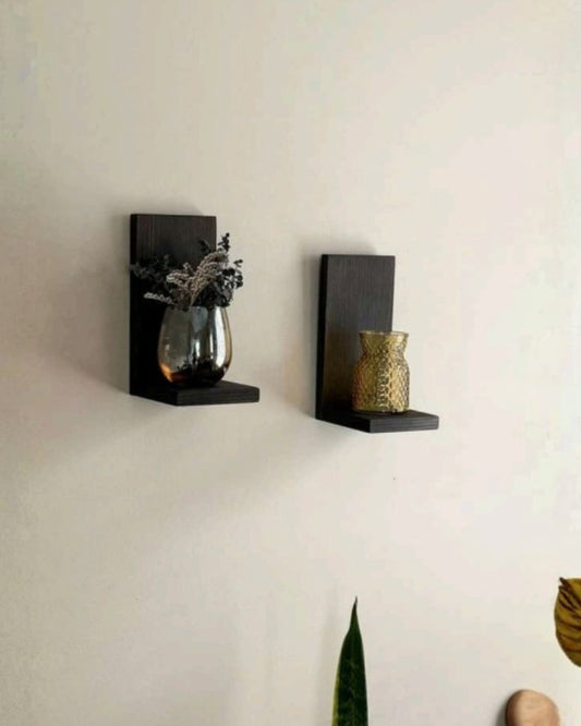 Esquina - Repisa artesanal de madera natural para plantas