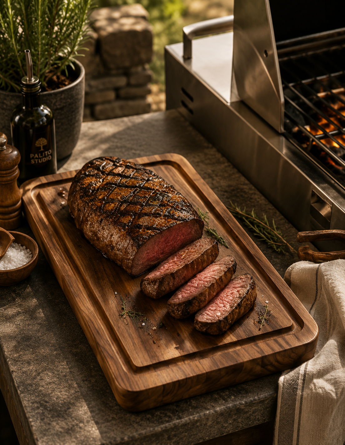 Fire - Tabla artesanal robusta para carnes y BBQ