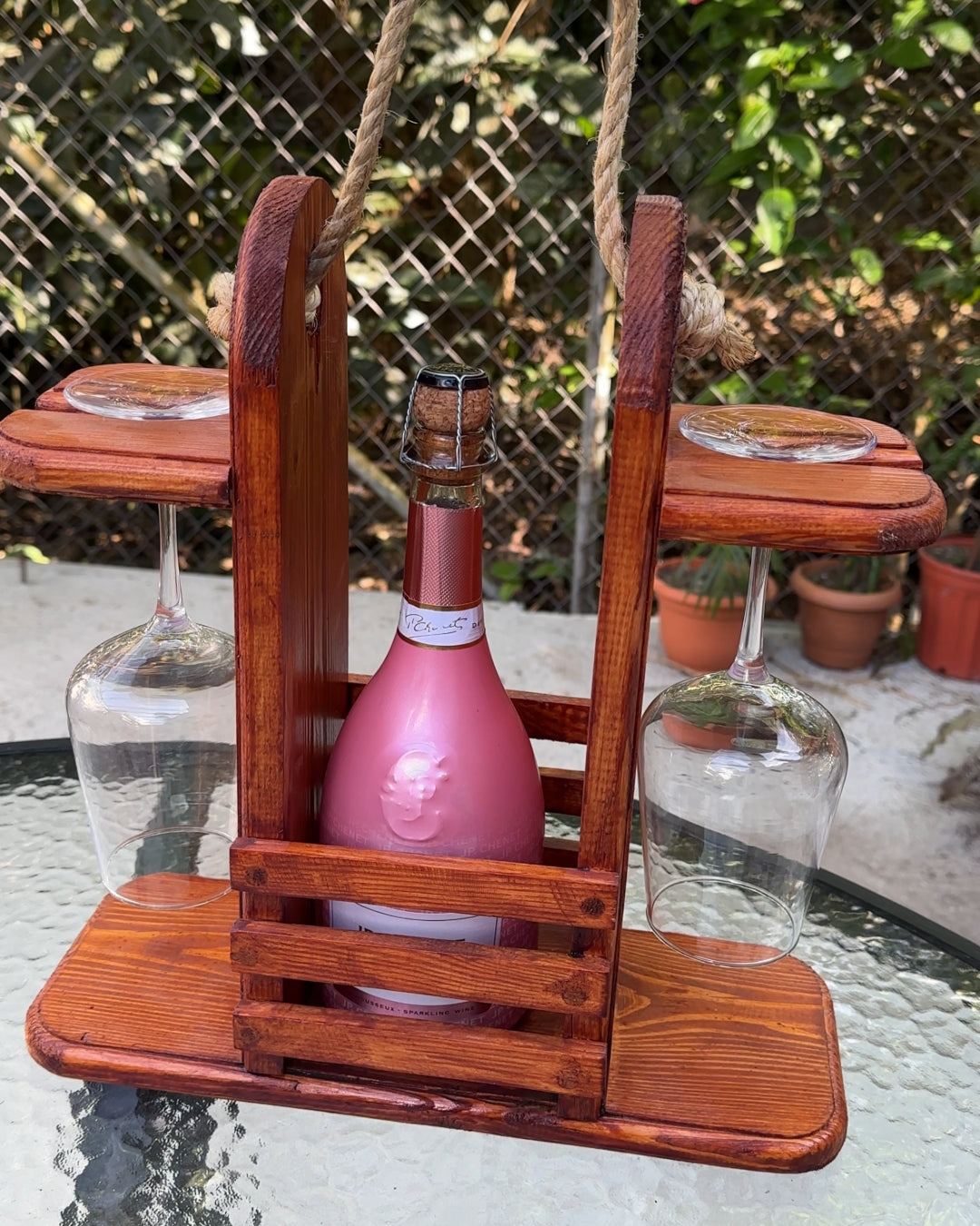 Cepa - Soporte artesanal para vino y copas